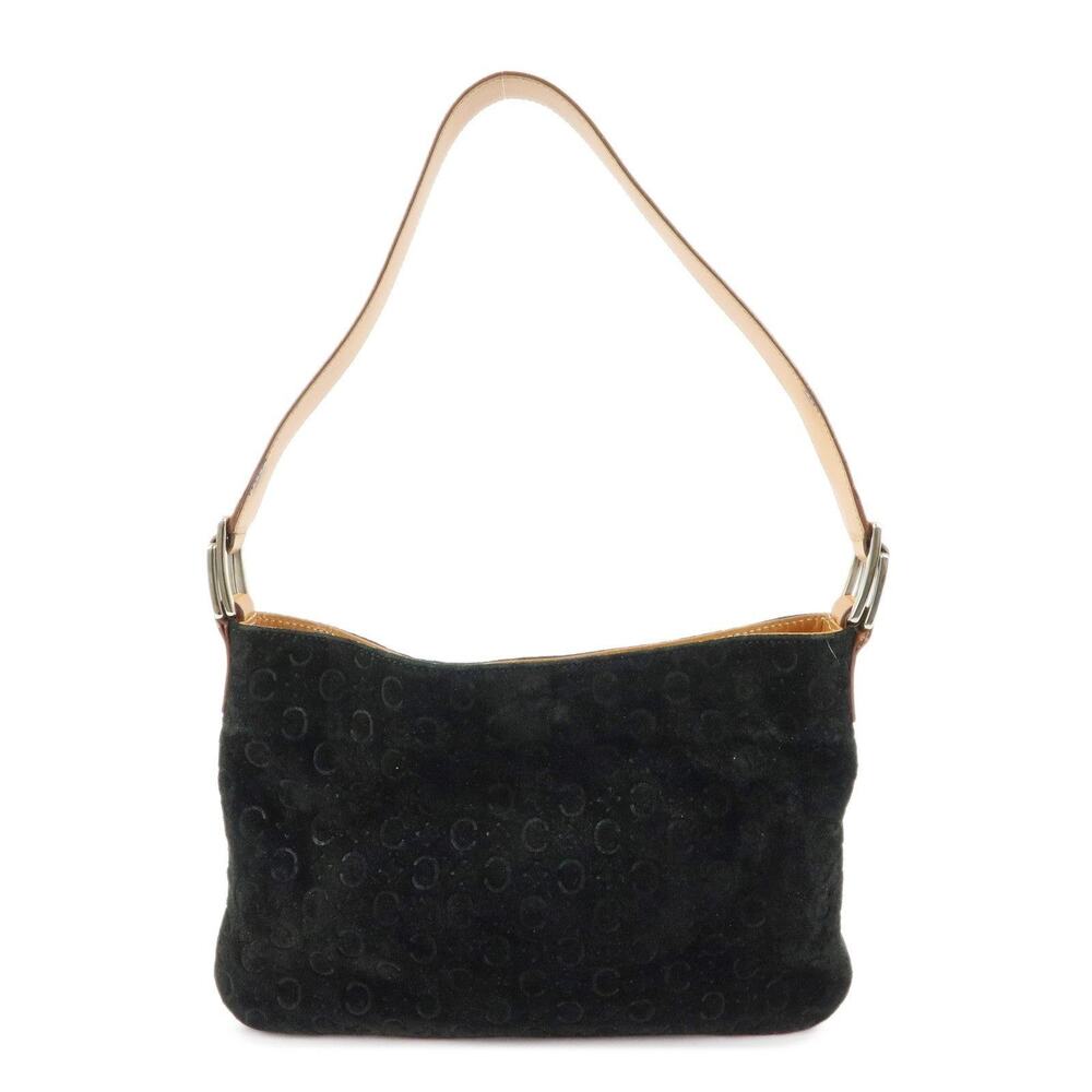 Celine Macadam Suede Shoulder Bag Black
